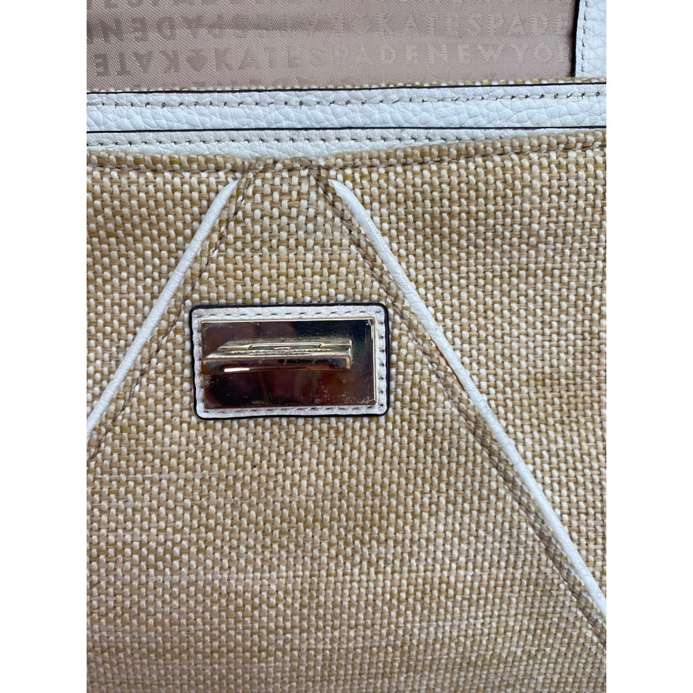 Kate Spade Laurel Wesley Place Bag Convertible Satchel Straw Woven Crossbody - Picture 16 of 16
